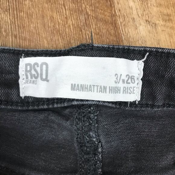 RSQ Manhattan High Rise Distressed Black Jeans 3 - Picture 4 of 6